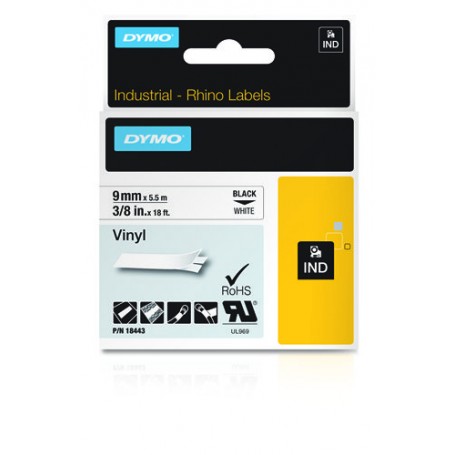 DYMO 18443 nastro per etichettatrice Nero su bianco (18443)