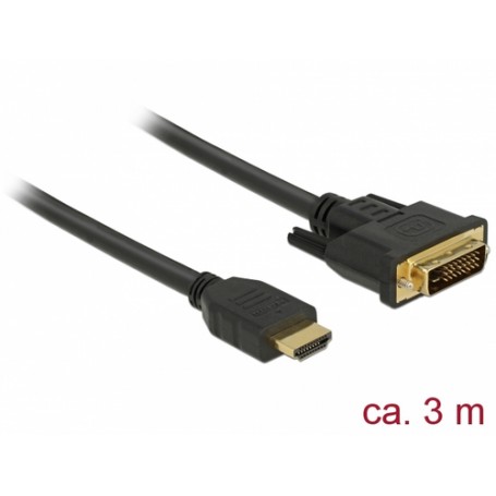 DeLOCK 85655 cavo e adattatore video 3 m HDMI tipo A (Standard) DVI Nero (85655)