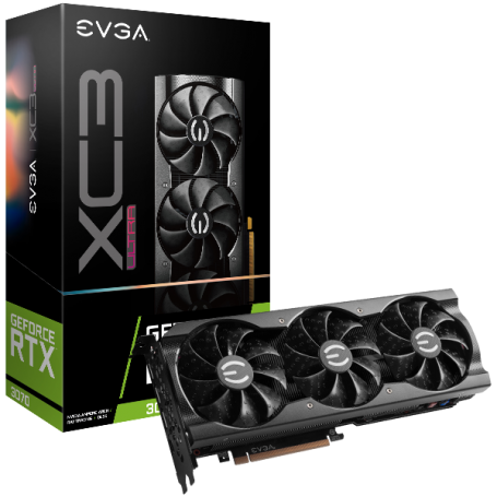 EVGA GeForce RTX 3070 XC3 ULTRA GAMING, 08G-P5-3755-KL, 8GB GDDR6, iCX3 Cooling, ARGB LED, Metal Backplat (08G-P5-3755-KL_PROMO)
