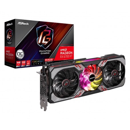 ASROCK Radeon RX 6700XT Phantom Gaming 12G OC 12GB GDDR6 (Non-LHR) 90-GA2EZZ-00UANF (90-GA2EZZ-00UANF_PROMO)