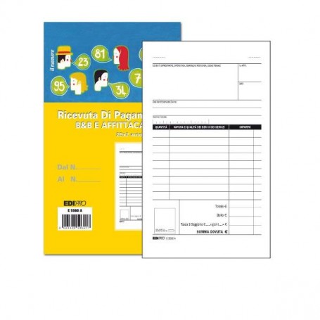CF5 RICEVUTA B B  25X2 AUTORIC. (E5560A)