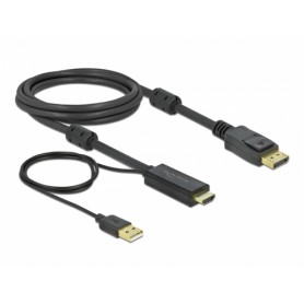 DeLOCK 85964 cavo e adattatore video 2 m HDMI tipo A (Standard) DisplayPort + USB Type-A Nero (85964)