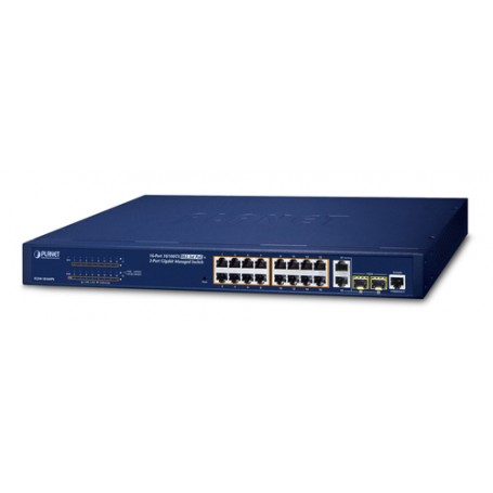PLANET FGSW-1816HPS switch di rete Gestito L2 Fast Ethernet (10/100) Supporto Power over Ethernet (PoE) Blu (FGSW-1816HPS)
