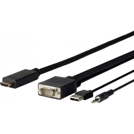 Vivolink Pro VGA + Audio to HDMI 7.5M, PROVGAHDMI7.5 7,5 m VGA (D-Sub) + 3.5mm + USB Type-A Nero (PROVGAHDMI7.5)