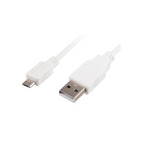 Sharkoon 1.5m, Micro-USB2.0-B/USB2.0-A cavo USB 1,5 m USB A Micro-USB B Bianco (4044951017775)