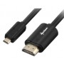 Sharkoon 1m, HDMI/Micro HDMI cavo HDMI HDMI tipo A (Standard) HDMI tipo D (Micro) Nero (4044951017966)