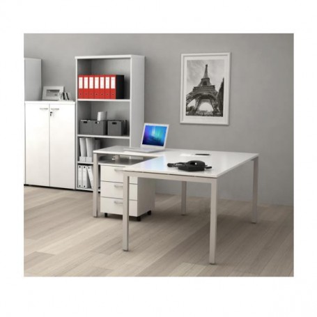 SCRIVANIA- GAMBA MET.120X80 BIANCA (664/3)