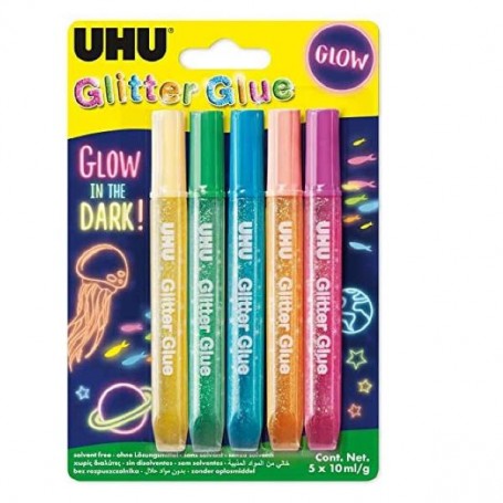 GLITTER GLUE GLOW-DARK6X10MLBLISTER (D1654)