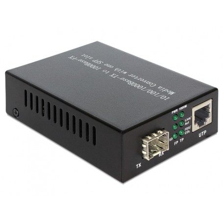 DeLOCK Media Converter 1000Base-T to SFP convertitore multimediale di rete 1000 Mbit/s Nero (86220)