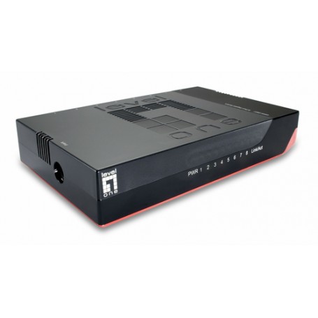 LevelOne GSW-0807 switch di rete Non gestito Gigabit Ethernet (10/100/1000) Nero, Rosso (GSW-0807)