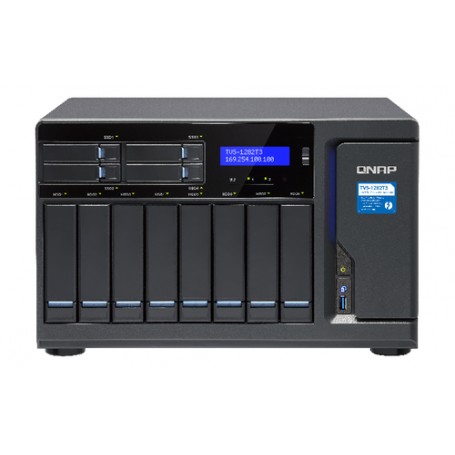 QNAP TVS-1282T3 NAS Tower Collegamento ethernet LAN Nero i7-7700 (TVS-1282T3-I7-64G)