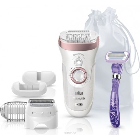 Braun Silk-épil 9 SensoSmart 9/870 40 pinzette Rosa, Bianco (9-870)