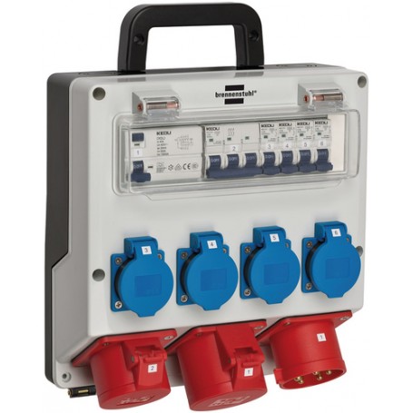 Brennenstuhl 1154890020 unità di distribuzione dell'energia (PDU) 7 presa(e) AC Nero, Blu, Grigio, Rosso (1154890020)