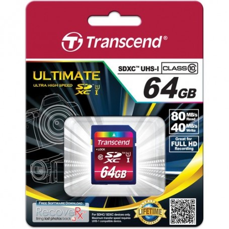 Transcend TS64GSDXC10U1 memoria flash 64 GB SDXC MLC Classe 10 (TS64GSDXC10U1)