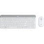 Logitech Slim Wireless Combo MK470 tastiera RF Wireless QWERTY Danese, Finlandese, Norvegese, Svedese Argento, Bian (920-009201)