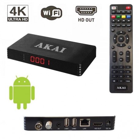 DECODER DVBT-2 AKAI COMBO SAT TERRE T2+S2 ANDROID SMART BONUSOK 2TUNER (8056746664374)
