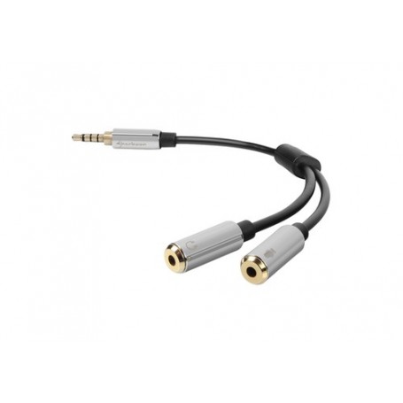 Sharkoon 0.12m, 3.5mm/2x3.5mm cavo audio 0,12 m Nero, Argento (4044951019632)