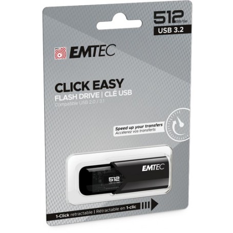 Emtec B110 Click Easy 3.2 unità flash USB 512 GB USB tipo A 3.2 Gen 2 (3.1 Gen 2) Nero (ECMMD512GB113)