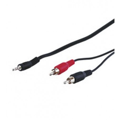 Goobay AVK 118-500 5.0m cavo audio 5 m 3.5mm 2 x RCA Nero (50195)