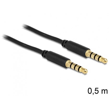 DeLOCK 3.5mm - 3.5mm, 0.5m cavo audio 0,5 m Nero (83434)