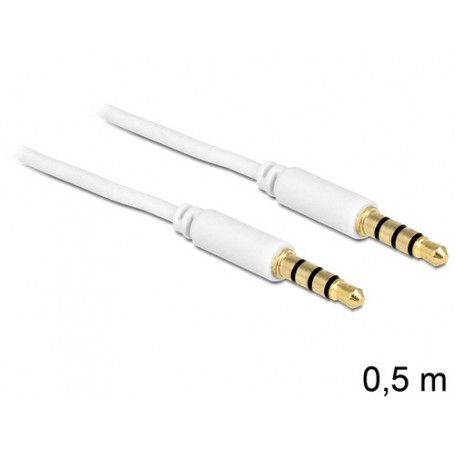 DeLOCK 3.5mm - 3.5mm, 0.5m cavo audio 0,5 m Bianco (83439)