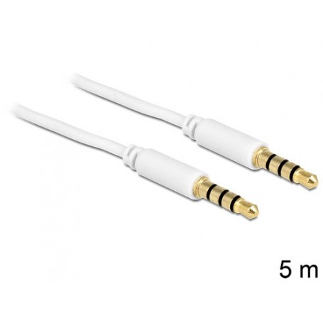 DeLOCK 3.5mm - 3.5mm, 5m cavo audio Bianco (83443)