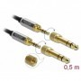 DeLOCK 85784 cavo audio 0,5 m 3.5mm Nero, Grigio (85784)