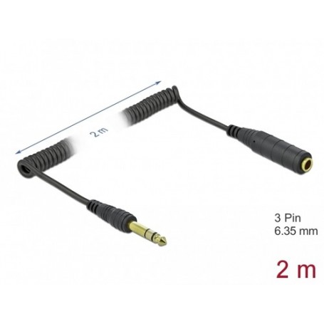 DeLOCK 85938 cavo audio 2 m 6.35mm Nero (85938)