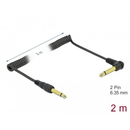 DeLOCK 85939 cavo audio 2 m 6.35mm Nero (85939)