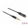 DeLOCK 66074 cavo audio 0,5 m 3.5mm Nero, Argento (66074)