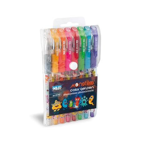 Niji 61787 penna gel Penna in gel con cappuccio Multicolore 8 pz (61787)