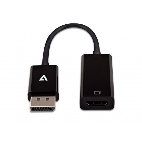 V7 Adaptador negro de vídeo con conector DisplayPort macho a HDMI hembra de perfil fino (CBLDPHDSL-1E)