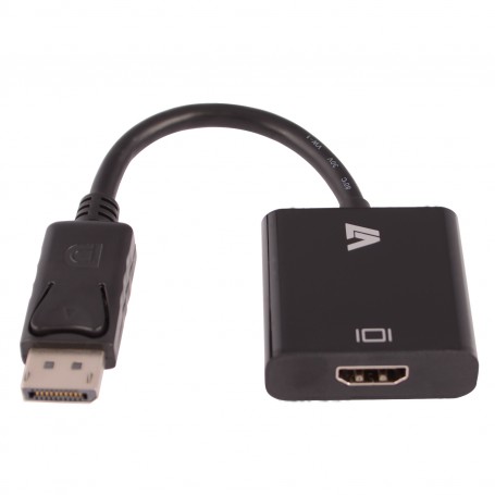 V7 Adaptador negro de vídeo con conector DisplayPort macho a HDMI hembra (CBLDPHD-1E)
