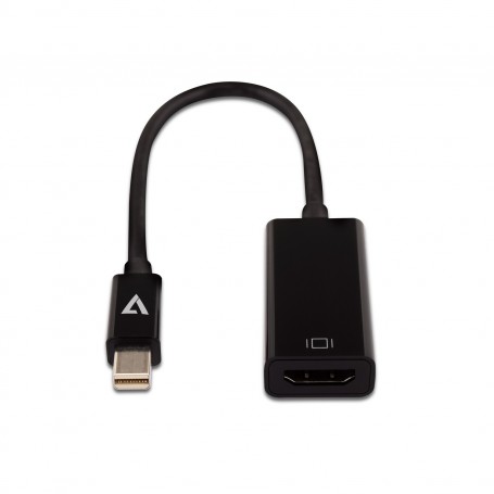 V7 Adaptador negro de vídeo con conector Mini DisplayPort macho a HDMI hembra de perfil fino (CBLMH1BLKSL-1E)