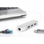 Digitus DA-70250-1 hub di interfaccia USB 3.2 Gen 1 (3.1 Gen 1) Type-A 1000 Mbit/s Argento, Bianco (DA-70250-1)