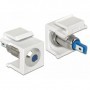 DeLOCK 86434 cavo di collegamento Keystone LED Blu, Acciaio inossidabile, Bianco (86434)