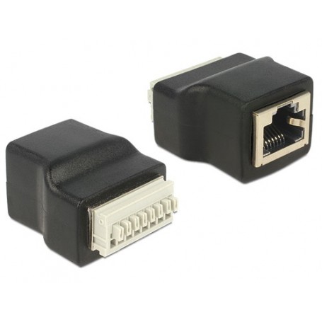 DeLOCK 65527 adattatore per inversione del genere dei cavi RJ45 Nero, Argento (65527)