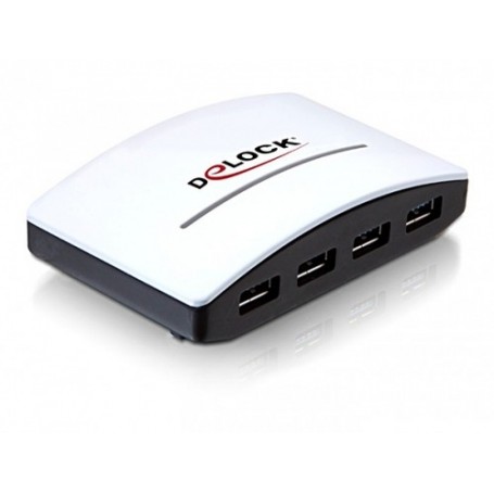 DeLOCK USB 3.0 External HUB 4 Port 5000 Mbit/s Nero, Bianco (61762)