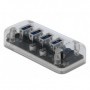 DeLOCK 64087 hub di interfaccia USB 3.2 Gen 1 (3.1 Gen 1) Micro-B 5000 Mbit/s Trasparente (64087)