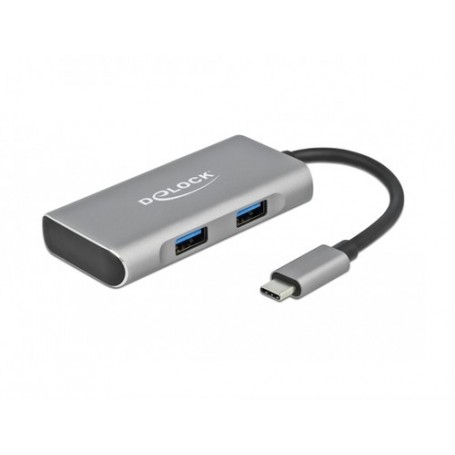 DeLOCK 63260 hub di interfaccia USB 3.2 Gen 2 (3.1 Gen 2) Type-C 10000 Mbit/s Grigio (63260)