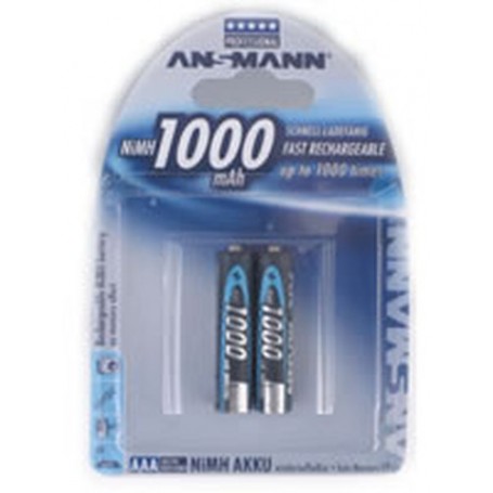Ansmann Blister 2 X Accu, AAA, 1000mAh AAA / HR03 Nichel-Metallo Idruro (NiMH) (5030892)