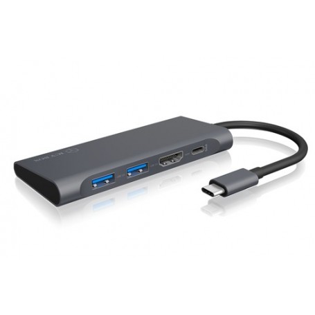 ICY BOX IB-DK4022-CPD USB 3.2 Gen 1 (3.1 Gen 1) Type-C 5000 Mbit/s Antracite, Nero (60455)