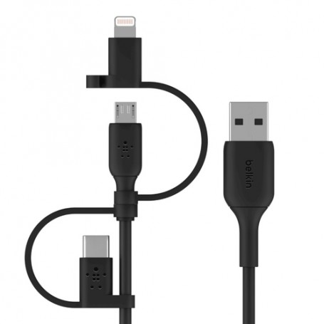 Belkin BOOST CHARGE cavo USB 1 m USB A USB C/Micro-USB B/Lightning Nero (CAC001BT1MBK)