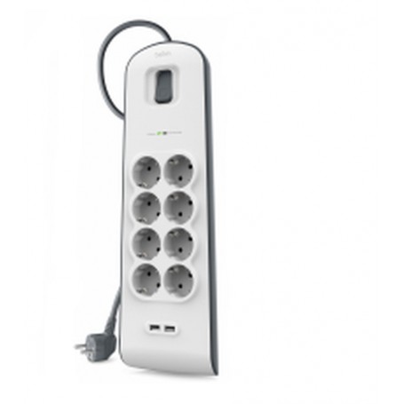 Belkin BSV804VF2M protezione da sovraccarico Bianco 8 presa(e) AC 2 m (BSV804VF2M)
