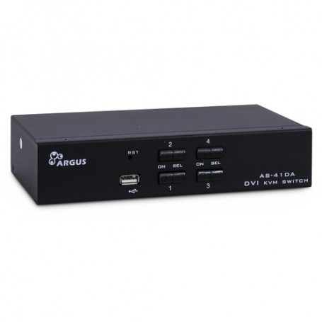 Inter-Tech KVM AS-41DA DVI switch per keyboard-video-mouse (kvm) Nero (88887201)