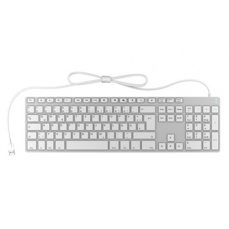 KeySonic KSK-8022U tastiera USB QWERTZ Tedesco Argento, Bianco (60453)