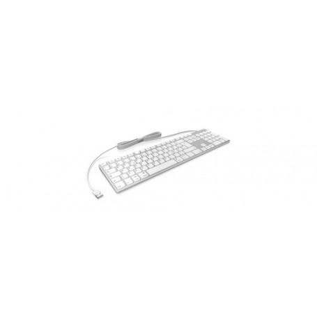 KeySonic KSK-8022MacU tastiera USB QWERTZ Tedesco Argento, Bianco (60454)