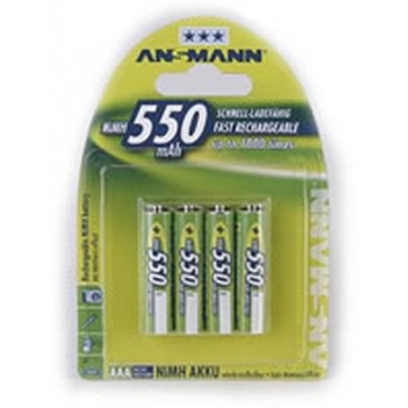 Ansmann Blister 4 X Accu, AAA, 550 mAh AAA / HR03 Nichel-Metallo Idruro (NiMH) (5030772)