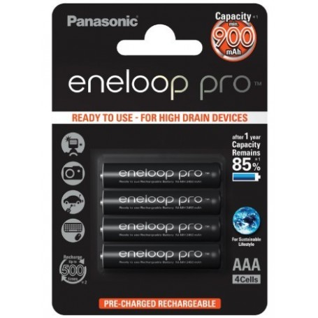 Panasonic Eneloop Pro Batteria ricaricabile Nichel-Metallo Idruro (NiMH) (BK-4HCDE/4BE)