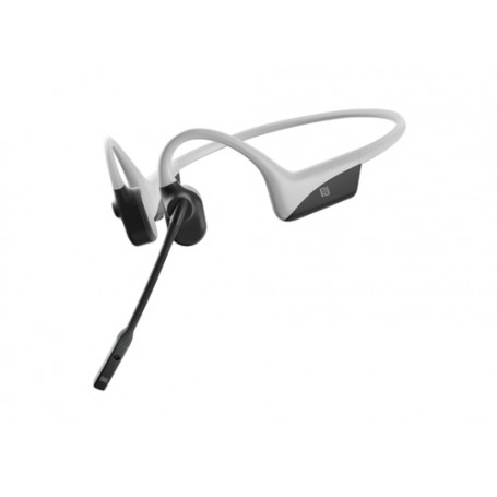 Aftershokz OpenComm Auricolare Wireless A clip, Passanuca Musica e Chiamate USB tipo-C Bluetooth Grigio, Bianco (ASC100LG)